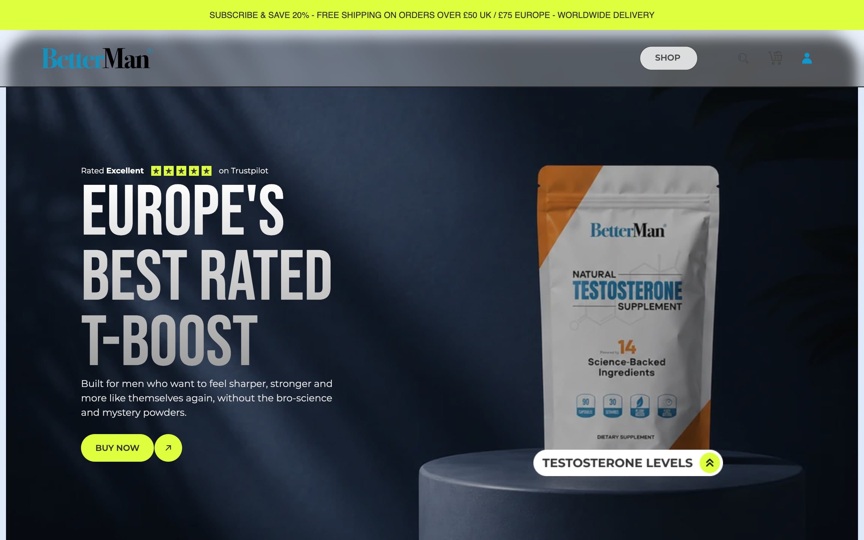 The BetterMan Labs website