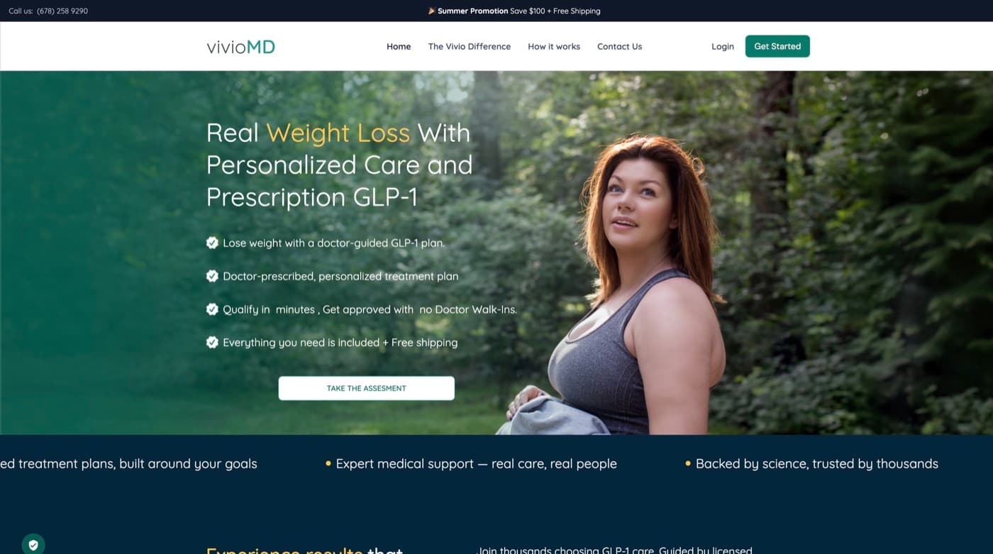 The VivioMD website