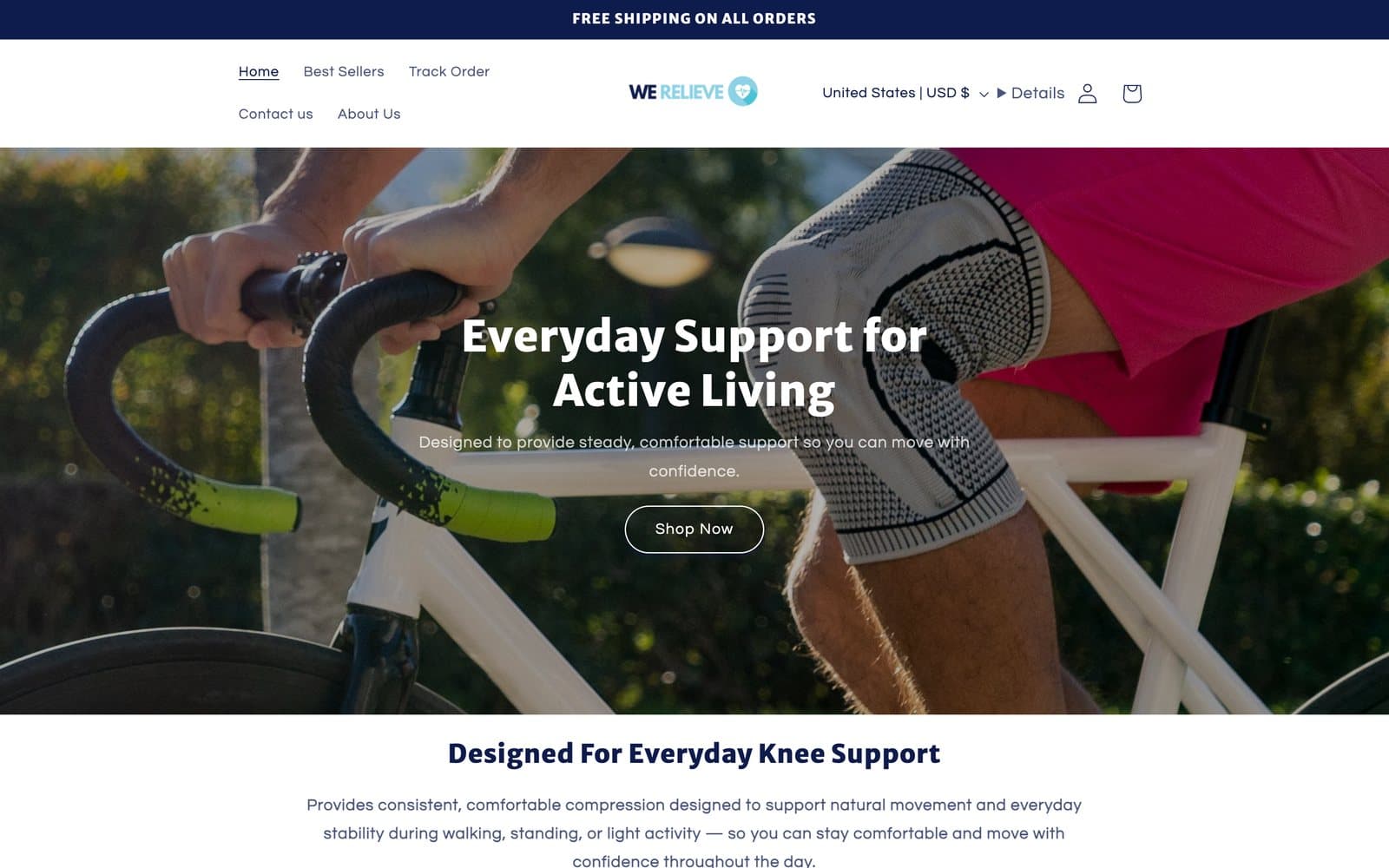 The We Relieve website